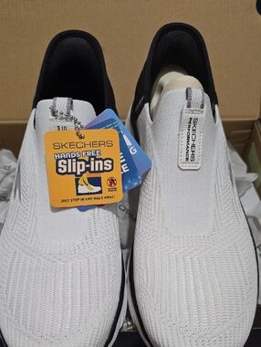 Skechers Women's White Slip-On Performance Sneakers